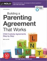 Building a parenting agreement that works : how to put your kids first when your marriage doesn't last