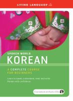 Korean : a complete course for beginners