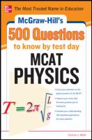McGraw-Hill's 500 MCAT physics questions to know by test day