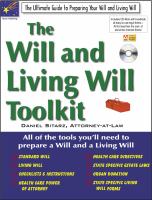 The will and living will toolkit : the ultimate guide to preparing your will and living will