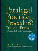 Paralegal practice & procedure : a practical guide for the legal assistant