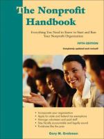 The nonprofit handbook : everything you need to know to start and run your nonprofit organization