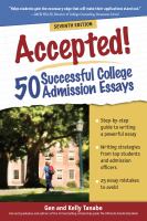 Accepted! : 50 successful college admission essays