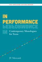 In performance : contemporary monologues for teens