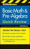 CliffsNotes basic math & pre-algebra quick review