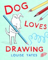 Dog loves drawing