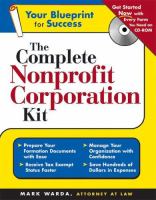 The complete nonprofit corporation kit (+ CD-ROM)