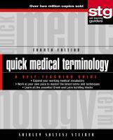 Quick medical terminology : a self-teaching guide