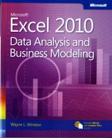 Microsoft Excel 2010 : data analysis and business modeling